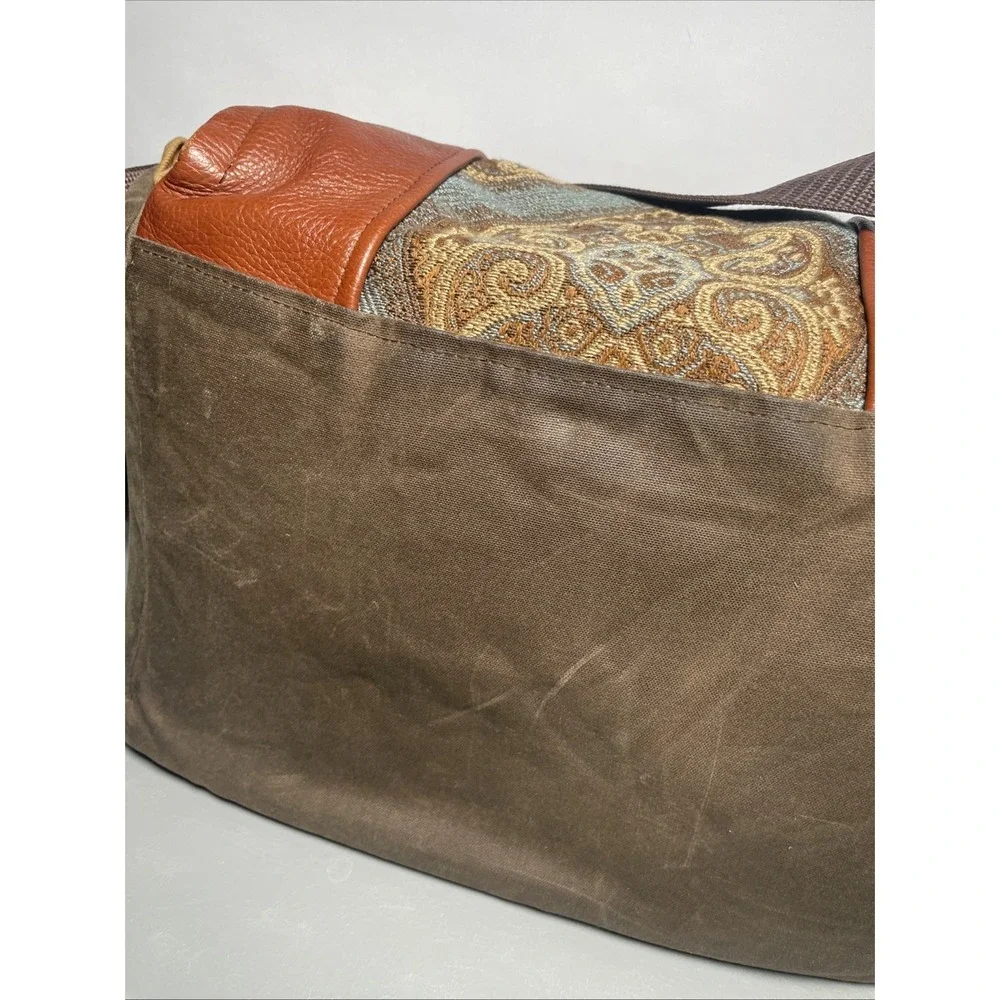 Porteen Gear  Leather Canvas Camera Bag Tapestry Messenger Bag Satchel